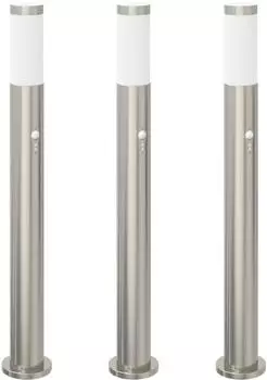 vidaXL Pollerleuchten mit Sensor 3er-Set 80cm Edelstahl IP44 (4006008)