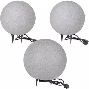 Home4Living Kugelleuchte Außen Granit-Optik 3er-Set 40-30-30cm