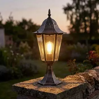 Harms Wegeleuchte NORDERNEY, Aluminium/Klarglas, bronze, IP44, H 49cm (NORDERNEY)