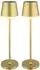 Globo Solar-Tischlampe für Außen, Metall goldfarben, LED 3000K, H 41cm, 2er-Set
