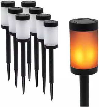 Spetebo Solar-Wegeleuchte Flammeneffekt 41x6cm 8er-Set (70538)