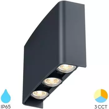 Braytron LED-Wandleuchte Up&Down anthrazit, 6W, CCT 3-in-1, IP65 (BG38-03382)