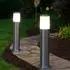 Globo LED Außen-Stehleuchte, Edelstahl silber, 3,7W 320lm warmweiß, H 50cm, 2er Set