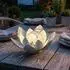 Haushalt International Solarleuchte Lotusblume Crackle-Glas weiß, 27,6cm, 2er-Set
