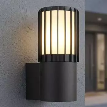 Globo LED Au&szlig;en-Wandleuchte Aluminium anthrazit, Gitteroptik, H 20cm
