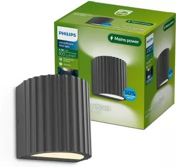 Philips LED-Außenwandleuchte Zyra up/down anthrazit IP44