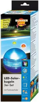 Summer Fun LED Solarkugel Set 3-teilig, mehrfarbig, Ø115mm