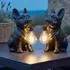 Globo Solarleuchte Bulldogge, LED, schwarz matt, H 23,5cm (2er-Set)