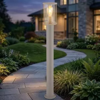 Globo LED Au&szlig;enstehleuchte Edelstahl sandfarben IP54, 100cm