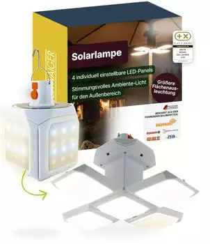 Schwaiger Solar-H&auml;ngeleuchte 4 LED-Panels 3 Lichtmodi IP44 wei&szlig; (SOLE0520)