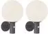 Globo LED Außen-Wandleuchte mit Bewegungsmelder, Edelstahl anthrazit, 37cm, 2er-Set