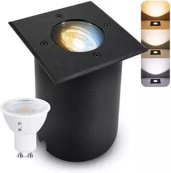 SSC-LUXon JUAVI Bodeneinbauleuchte schwenkbar, schwarz matt, IP67, LED dimmbar 6W