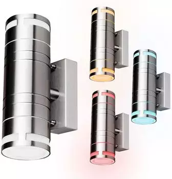 V-TAC Au&szlig;en-Wandleuchte Smart RGB LED, Edelstahl, Up-Down