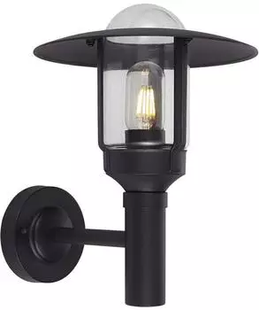 V-TAC LED-Au&szlig;enwandleuchte, Glas/Aluminium, schwarz, IP44, 34cm