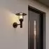 V-TAC LED-Außenwandleuchte, Glas/Aluminium, schwarz, IP44, 34cm