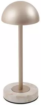 Lindby Pippin LED-Akku-Tischleuchte, gold/Travertin, IP44 (10033359)