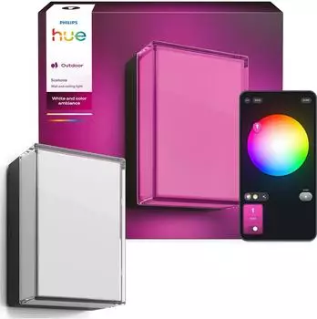 Philips White & Color Ambiance Scenova Wandleuchte rechteckig außen 970 lm Schwarz (2304103-01)