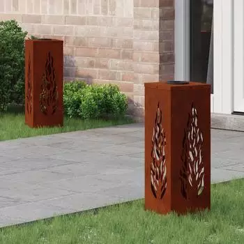 vidaXL Solar LED Wegeleuchten 2er-Set Bronze 18 x 18 x 50 cm (879799)