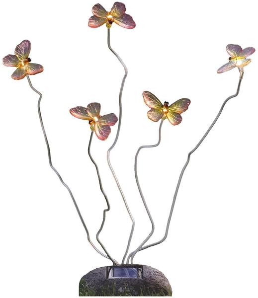 Konstsmide LED Solarsteinleuchte mit 5 Schmetterlingen
