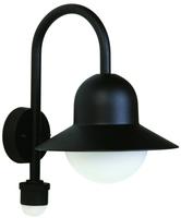 Albert Wandleuchte 0661, IP44, mit Bewegungsmelder, schwarz - Schwarz