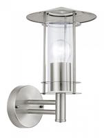 EGLO Wandleuchte "Lisio Au&szlig;en-Wandlampe, Au&szlig;enlampe, Wegeleuchte, silber, E27,