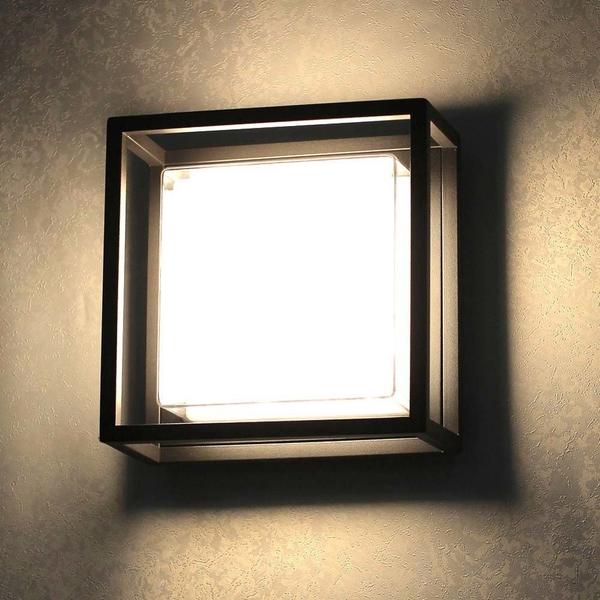 s'luce Cube LED-Aussenleuchte 20cm Wand oder Decke 12W / Schwarz