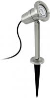 EGLO LED Pollerleuchte "NEMA Erdspie&szlig;, Strahler, Au&szlig;enbeleuchtung, silber, GU10,