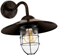 EGLO Wandleuchte "Melgoa Au&szlig;en-Wandlampe, Wandleuchte aus Stahl und Glas, E27, IP44"