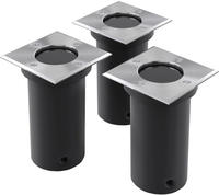 vidaXL Outdoor Bodenleuchten 3 Stk. Quadratisch