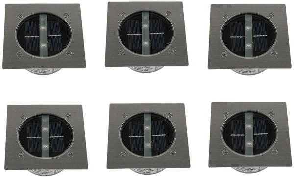 Ranex LED Bodeneinbaustrahler mit Dämmerungssensor eckig 6er-Set (5000S198.6)