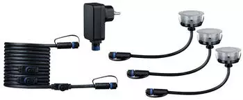 Paulmann Plug & Shine LED BEL Basisset warmweiß 70 mm silber (93692)