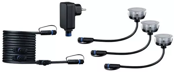 Paulmann Plug & Shine LED BEL Basisset warmweiß 70 mm silber (93692)