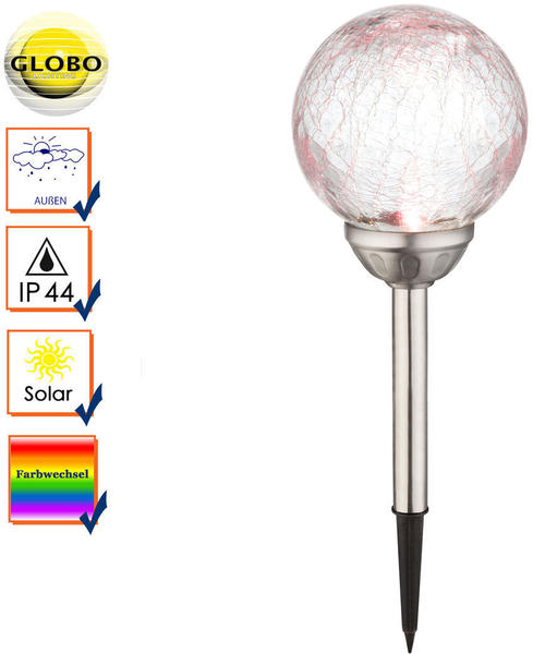 Globo Lighting Globo LED Solar-Gartenkugel 15cm mit Farbwechsel RGB (33353)