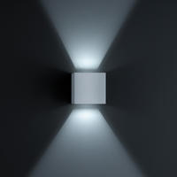 LED Au&szlig;enwandleuchte Helestra SIRI 44 W&uuml;rfelform Up&Down IP54 in Mattnickel -