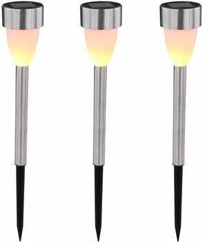 Globo Solar LED-Garten-Steckleuchten mit Flackereffekt 3er-Set (33576-3)
