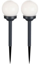ETC Shop 2er Set LED Solar Kugel-Steckleuchten