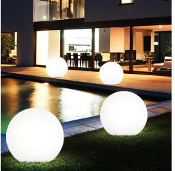ETC Shop 4x led solar kugel-steckleuchten 15cm + 20cm + 25cm + 30cm