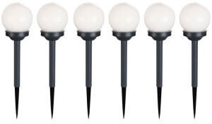 ETC Shop 6x led solar steckleuchten kugeln 10cm