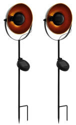 ETC Shop 2er Set LED Solar Steckleuchten orange schwarz