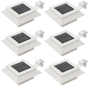 vidaXL LED-Solar-Dachrinnenleuchten 12x12cm 6er-Set wei&szlig; (44469)