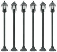 vidaXL Garten-Pollerleuchte 6 Stk. E27 110 cm Aluminium Dunkelgr&uuml;n