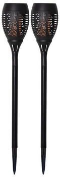 Star Trading LED-Solarleuchte Flame mit Flammeneffekt 50cm 2er-Set schwarz (480-09)