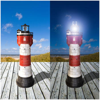 Westerholt LED-Solar-Leuchtturm 108cm rot/wei&szlig; (2325110)