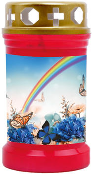 HS Candle Grabkerze 12cm Regenbogen rot