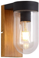 Brilliant Au&szlig;en-Wandleuchte "Cabar" E27 1 Stk. Au&szlig;enwandlampe holz dunkel/schwarz