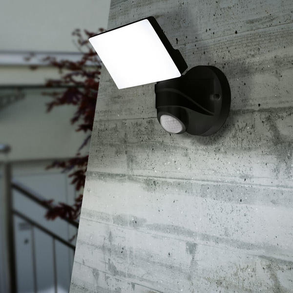 Eglo LED Wandleuchte Pagino 13W/1150lm IP44 Neutral mit Bewegungsmelder schwarz (98178)