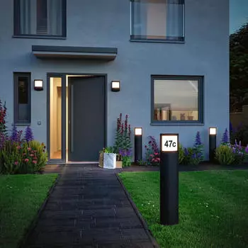 Paulmann LED Wegeleuchte Padea 8,5W/700lm IP44 mit Bewegungsmelder/Dämmerungssensor schwarz (94514)