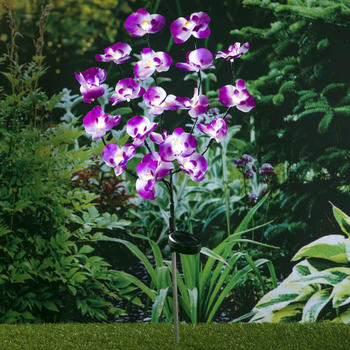 Haushalt International Orchidee LED-Gartenstecker 20 LEDs 75 cm