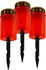 Heitronic Solar-LED-Grableuchte mit Flackereffekt 23,5cm 3er-Set rot (501221)
