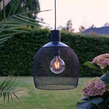 Star Trading LED Solar Pendelleuchte Sunlight in Schwarz 0,13W 10lm IP44 mit Dämmerungssensor schwarz